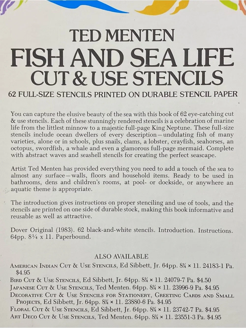 Fish and Sea Life Cut and Use Stencils by Ted Menten Paperback